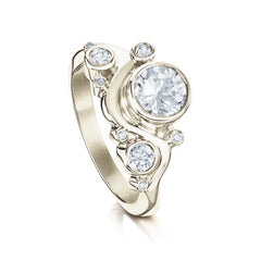 Super Cosmos Diamond Ring in 18ct White Gold by Sheila Fleet Jewellery