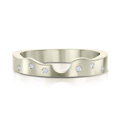 River Ripples Diamond Wedding Band in 18ct White Gold (DR089) by Sheila Fleet Jewellery
