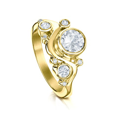 Super Cosmos Diamond Ring in 18ct Yellow Gold by Sheila Fleet Jewellery