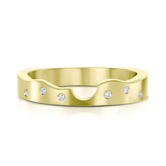 River Ripples Diamond Wedding Band in 18ct Yellow Gold (DR089) by Sheila Fleet Jewellery