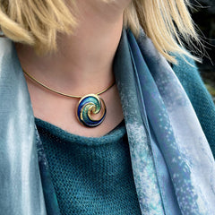 Pentland Enamel Necklace in 18ct Yellow Gold by Sheila Fleet Jewellery