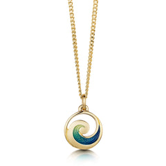 Pentland Enamel Small Pendant Necklace in 18ct Yellow Gold by Sheila Fleet Jewellery