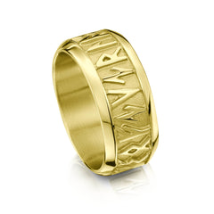Runic Dress Ring in 18ct Yellow Gold by Sheila Fleet Jewellery