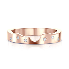 River Ripples Diamond Wedding Band in 9ct Rose Gold (DR089) by Sheila Fleet Jewellery