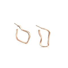 Tidal Small Hoop Earrings in 9ct Rose Gold by Sheila Fleet Jewellery