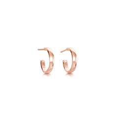 Wave Surfers Huggie Hoop Earrings in 9ct Rose Gold by Sheila Fleet Jewellery