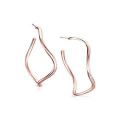 Tidal Large Hoop Earrings in 9ct Rose Gold by Sheila Fleet Jewellery