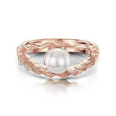 Scallop Pearl Ring in 9ct Rose Gold by Sheila Fleet Jewellery