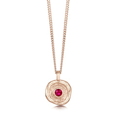 Lunar Ruby Small Pendant in 9ct Rose Gold by Sheila Fleet Jewellery