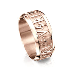 Runic Dress Ring in 9ct Rose Gold by Sheila Fleet Jewellery