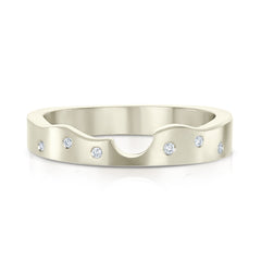 River Ripples Diamond Wedding Band in 9ct White Gold (DR089) by Sheila Fleet Jewellery