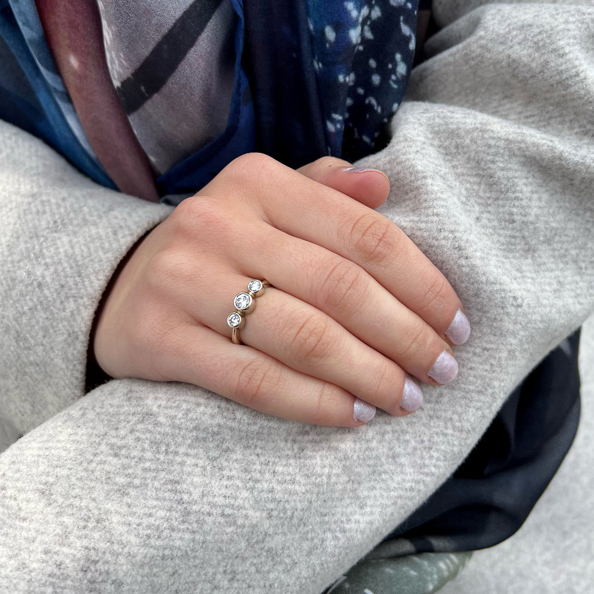 Sheila Fleet Trilogy 9ct White Gold Diamond Ring Sheila Fleet Jewellery Sheila Fleet Trilogy 9ct White Gold Diamond Ring Sheila Fleet Jewellery