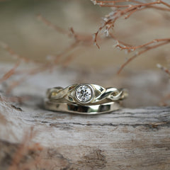 Celtic Twist 0.22ct Diamond Ring Set in 9ct White Gold by Sheila Fleet Jewellery
