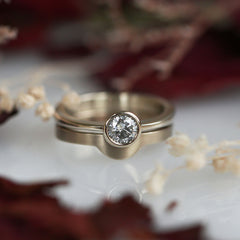 Arch Solitaire 0.40ct Ring Set in 9ct White Gold by Sheila Fleet Jewellery