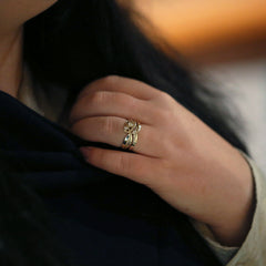 New Wave Diamond Ring Set in 9ct White Gold by Sheila Fleet Jewellery