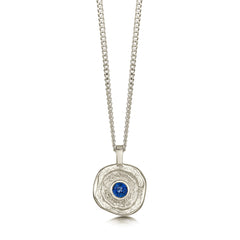 Lunar Sapphire Small Pendant in 9ct White Gold by Sheila Fleet Jewellery
