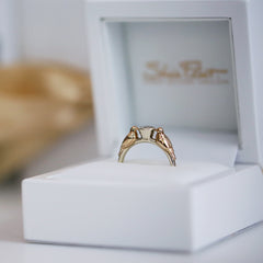 Dove Diamond Ring in 9ct White & Yellow Gold by Sheila Fleet Jewellery