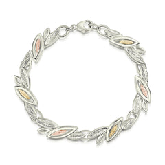 Seasons Gold Leaves Bracelet in 9ct White, Yellow & Rose Gold by Sheila Fleet Jewellery