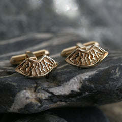 Runic Small Cufflinks in 9ct Yellow Gold by Sheila Fleet Jewellery