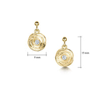 Lunar Diamond Petite Drop Earrings in 9ct Yellow Gold by Sheila Fleet Jewellery