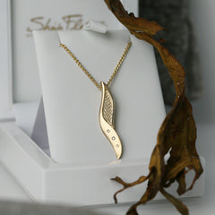Flight Dress Diamond Pendant in 9ct Yellow Gold by Sheila Fleet Jewellery
