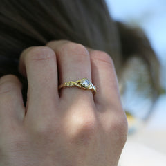 Celtic Twist 0.25ct Diamond Solitaire Ring in 9ct Yellow Gold by Sheila Fleet Jewellery