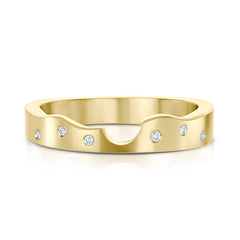 River Ripples Diamond Wedding Band in 9ct Yellow Gold (DR089) by Sheila Fleet Jewellery