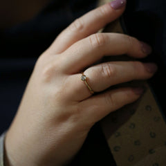 Contemporary 0.15ct Solitaire Diamond Ring in 9ct Yellow Gold by Sheila Fleet Jewellery