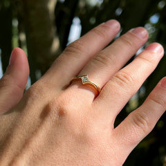 Princess Solitaire Diamond Ring in 9ct Yellow Gold by Sheila Fleet Jewellery