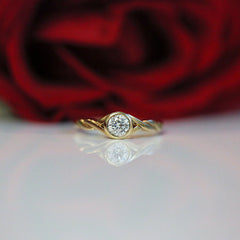 Celtic Twist 0.40ct Diamond Solitaire Ring in 9ct Yellow Gold by Sheila Fleet Jewellery