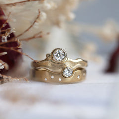 Diamond River Ripples Dress Ring Set in 9ct Yellow Gold by Sheila Fleet Jewellery