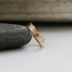 River Ripples Diamond Wedding Ring in 9ct Yellow Gold by Sheila Fleet Jewellery
