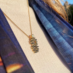 Moonlight Pendant Necklace in 9ct Yellow Gold with Opal & Diamond by Sheila Fleet Jewellery