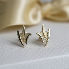 Sea Motion Small Stud Earrings in 9ct Yellow Gold by Sheila Fleet Jewellery