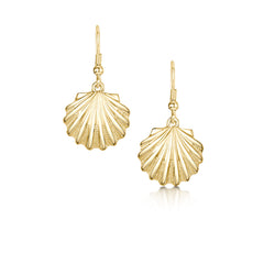 Scallop Drop Earrings in 9ct Yellow Gold by Sheila Fleet Jewellery