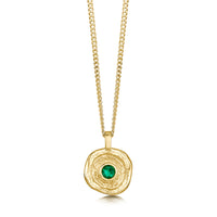 Lunar Emerald Small Pendant in 9ct Yellow Gold by Sheila Fleet Jewellery