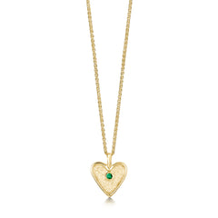 Secret Hearts Emerald Dress Pendant in Silver & 9ct Yellow Gold by Sheila Fleet Jewellery