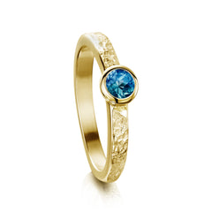 Matrix London Blue Topaz Ring in 9ct Yellow Gold by Sheila Fleet Jewellery
