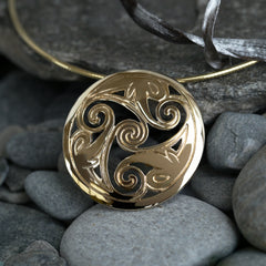 Birsay Disc Occasion Necklace in 9ct Yellow Gold by Sheila Fleet Jewellery