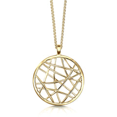 Creel Single-Sided Pendant Necklace in 9ct Yellow Gold by Sheila Fleet Jewellery