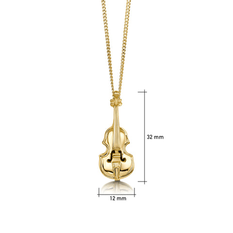 Fiddle Pendant in 9ct Yellow Gold by Sheila Fleet Jewellery