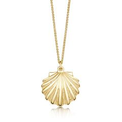 Scallop Medium Pendant in 9ct Yellow Gold by Sheila Fleet Jewellery
