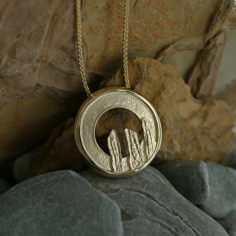Orkney Spirit Dress Pendant in 9ct Yellow Gold by Sheila Fleet Jewellery
