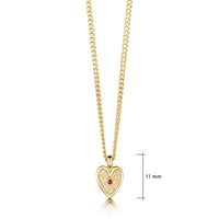 Secret Hearts Ruby Pendant Necklace in 9ct Yellow Gold by Sheila Fleet Jewellery