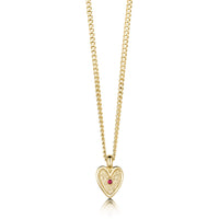Secret Hearts Ruby Pendant Necklace in 9ct Yellow Gold by Sheila Fleet Jewellery