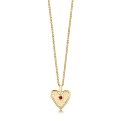 Secret Hearts Ruby Dress Pendant in 9ct Yellow Gold