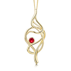 Tidal 9ct Yellow Gold Ruby Occasion Pendant by Sheila Fleet Jewellery