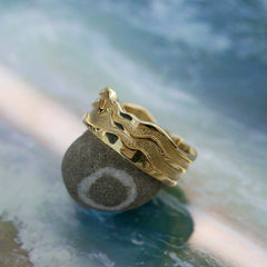 River Ripples Dress Ring in 9ct Yellow Gold by Sheila Fleet Jewellery