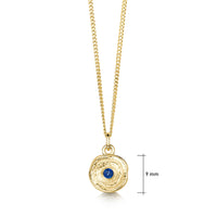 Lunar Sapphire Petite Pendant in 9ct Yellow Gold by Sheila Fleet Jewellery