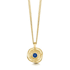 Lunar Sapphire Small Pendant in 9ct Yellow Gold by Sheila Fleet Jewellery